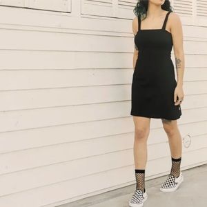 VANS Women's Black Ribbed knit Strapped Mini Bonita Skater Dress Size Small